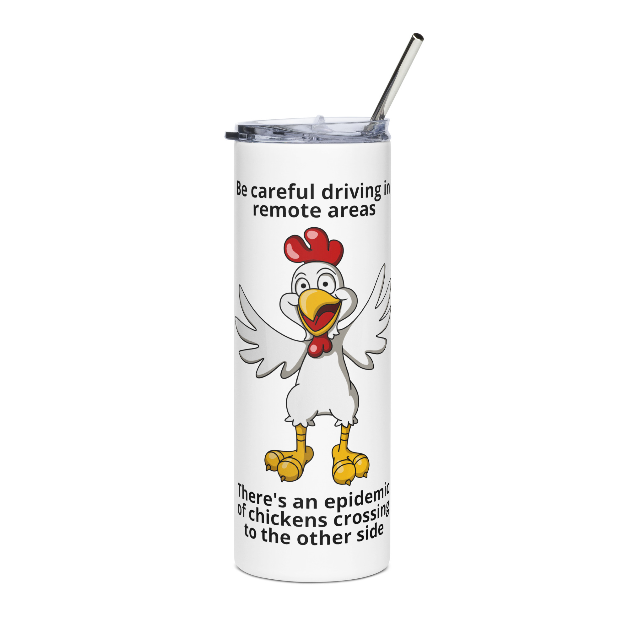 Chicken Crossing Stainless steel tumbler