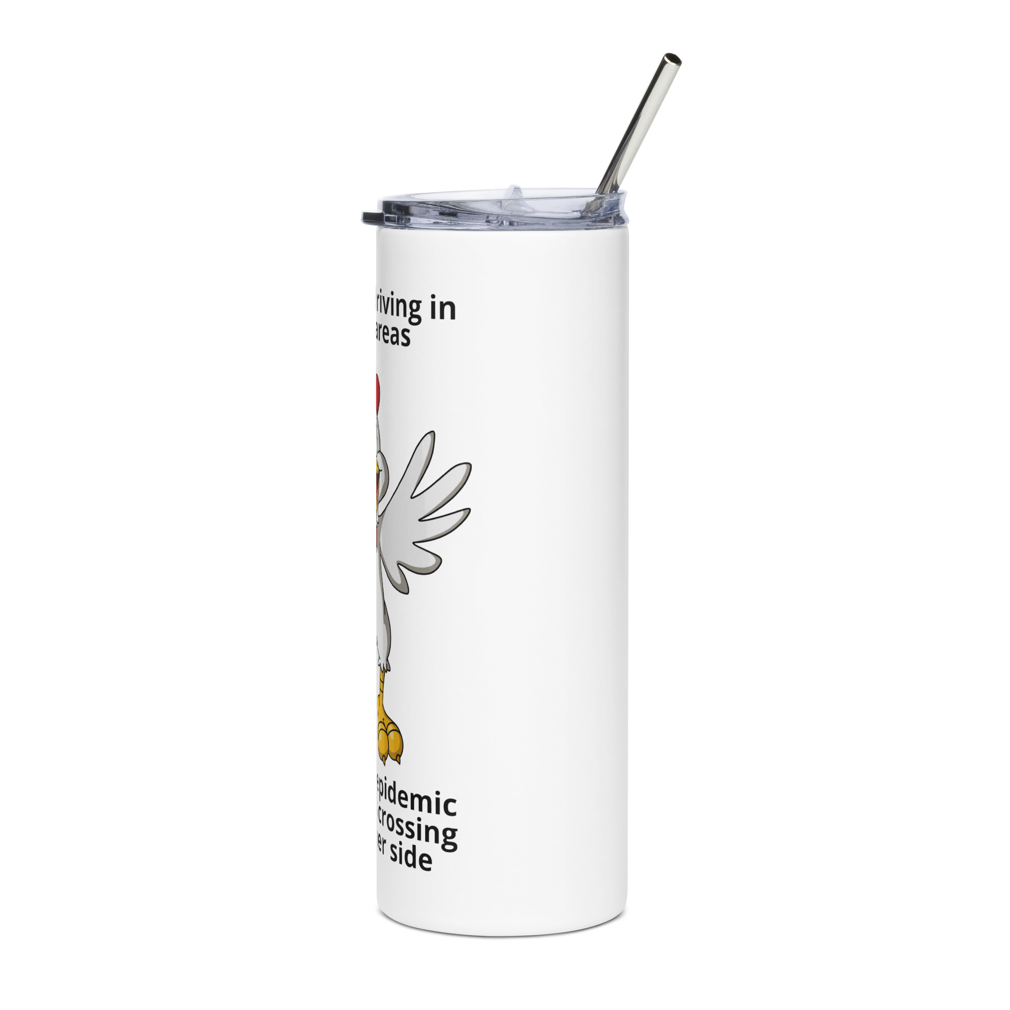 Chicken Crossing Stainless steel tumbler - Image 3